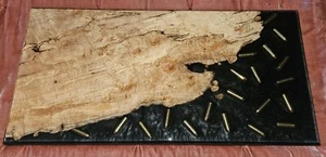 Resin Wall Art 44 Magnum Spalted Maple 24x12 - Picture 1 of 4