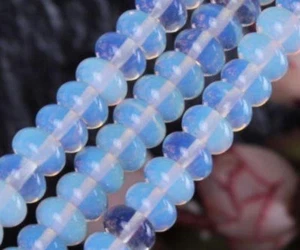 5x8mm Sri Lanka White Opalite Abacus Gemstone Rondelle Loose Beads 15'' Strand - Picture 1 of 5