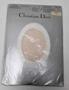 Vtg NEW Christian Dior Pantyhose 4533 Diorissimo Pink Ice Sz 1 Ultra Sheer Tight - Picture 1 of 6
