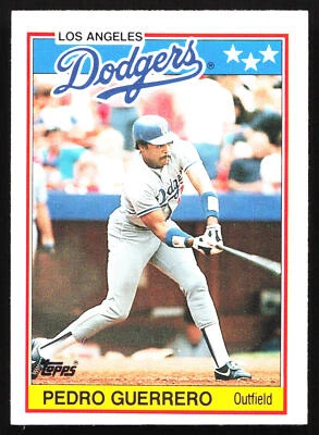 1988 Topps UK Minis Pedro Guerrero #28 Los Angeles Dodgers Baseball Card - Image 1 of 2