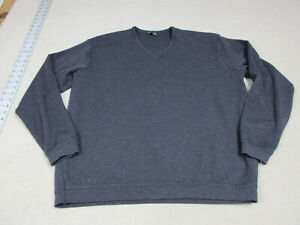 St Croix Sweater Adult XXL 2XL Dark Gray Wool Pullover V Neck Long Sleeve Mens