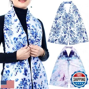 VOPHIA 2 Pack Adult Bib Dining Scarf for Women Microsuede Washable Reusable F - Picture 1 of 5