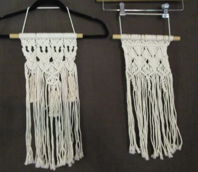 2PCS Cotton Macrame Woven Wall Hanging Tapestry Handmade Boho Home Art Decor - Image 1 of 3
