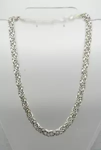 OTC Byzantine Chain Sterling Silver 8mm Necklace 18” Italy Lobster Catch 27g - Picture 1 of 8