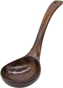, Wooden Ladle Spoon Porridge Spoon Large Wooden Bamboo Soup Spoon Kitchen Soup - Picture 1 of 8