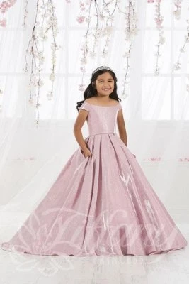 Tiffany 13556 Rose Pink Shimmer Little Girls Pageant Gown Dress sz 6 - Image 1 of 3