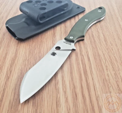 Spyderco Stok Fixed Knife 3" 8Cr13MoV Steel Drop Point Blade Green G10 Handle - Image 1 of 4