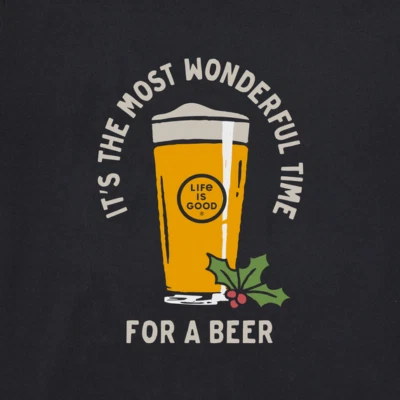 Camiseta trituradora negra SS Life Is Good Wonderful Time For A Beer para hombre nueva con etiquetas Foto 1 de 3