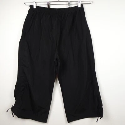 Pantalones acanalados laterales Bryn Walker para mujer talla grande 1X negros pierna ancha hechos en EE. UU. Foto 1 de 4