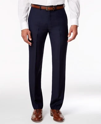 Ryan Seacrest Men's Blue Solid Wool Suit Pants Size 38W 30L - Image 1 of 2
