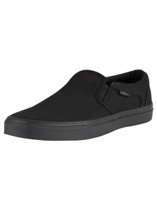 Vans Men's Asher Canvas Trainers, Black - Picture 1 of 8