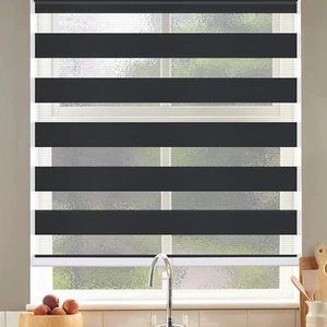Cordless Zebra Blinds Roller Shades for Window Day and Night Blind Dual Layer Li - Picture 1 of 8