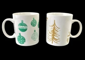 2er Set Starbucks Christmas Holiday Kaffeebecher Tassen Gold Baum Grün Ornamente - Bild 1 von 7
