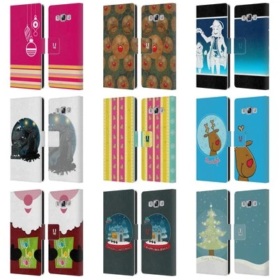 HEAD CASE DESIGNS HEAD CASE MIX CHRISTMAS LEATHER BOOK CASE FOR SAMSUNG PHONES 3 - Image 1 of 4