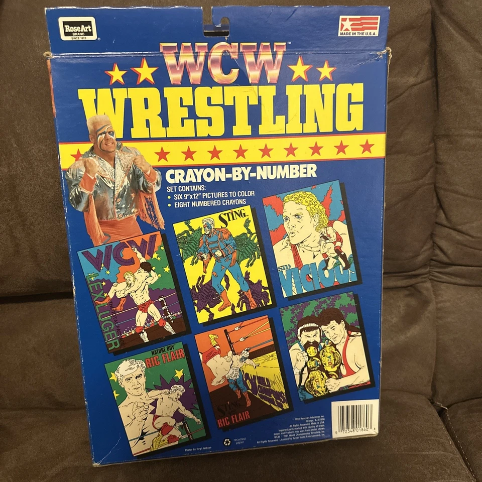 Crayón de lucha libre WCW por número RoseArt 1991 STING RIC FLAIR de colección WCW Foto 1 de 4
