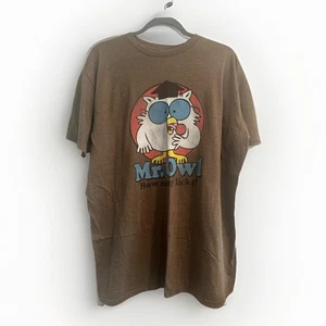 Vintage Mr Owl T-Shirt TeeLuv Gr. XL braun - Bild 1 von 4