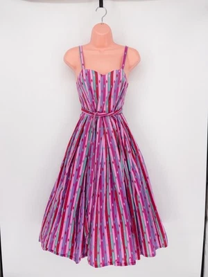 Laura Ashley Vintage Cotton Sundress UK 12 Fit & Flare 1950s Rockabilly Midi - Image 1 of 4