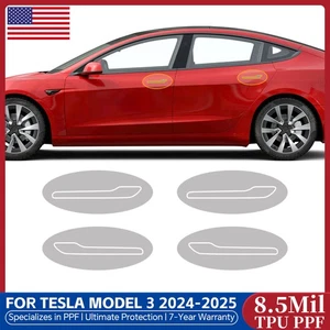 For Tesla Model 3 Highland 2024-UP Door Handle Precut Paint Protection Film PPF - Picture 1 of 18