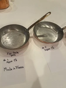 Vintage Copper Sauté Pans 5 Pieces Made In France - Picture 1 of 7