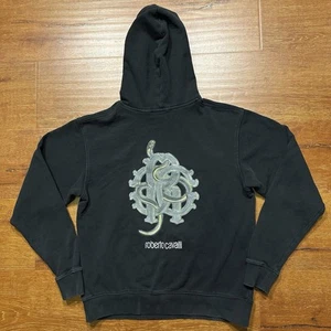 Roberto Cavalli Sudadera con Capucha Suéter Para Hombres M Negro Pullover Sudadera Serpente Dragón - Imagen 1 de 15