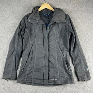 Kuhl Jacket Women's S Grey Hooded Outdoors Coat Full Zip Windbreaker Hiking - Foto 1 di 24