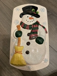 Debco Steingut Schneemann Keramik Auflaufform mit Deckel. Gebraucht. Sehr süß. - Bild 1 von 10