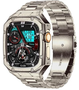 Edelstahl Uhrenarmband mit Gehäuse kompatibel mit Apple Watch Armband Ultra 3 2 - Bild 1 von 7