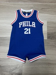 Philadelphia 76ers NBA Baby Joel Embiid #21 Basketball Jersey Romper Sz 24M - Picture 1 of 10