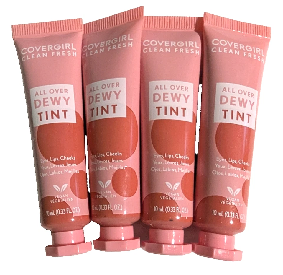 Paquete de 4 Covergirl All Over Dewy Tint 400 Dreamy Pink 10 ml (0,33 FL OZ) NUEVO SELLADO Foto 1 de 4