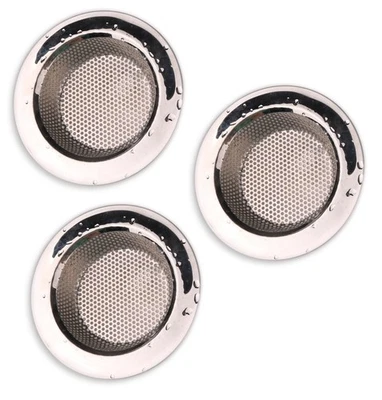 3x Abfluss Sieb Edelstahl Fein Küche, Dusche Haarsieb Spülbeckensieb Waschbecken - Bild 1 von 4