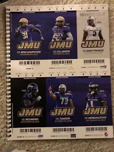 2019 JAMES MADISON COLLEGE FOOTBALL SEASON TICKET STUB STRIP SHEET SET - Picture 1 of 1