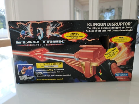 VTG Playmates 1994 Star Trek Generations Klingon Disruptor New Cover