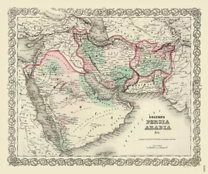 Mapa histórico - Persia Arabia - Colton 1855 - 27,59 x 23 - Arte de pared vintage - Imagen 1 de 20