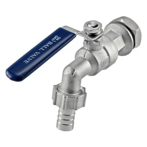Stainless Steel 1/2" Ball Valve w/ Bulkhead - Robobrew Digiboil BrewZilla Kettle - Picture 1 of 3