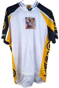 Canari Bike Town Men's Cycling Jersey Size Large NWT White Yellow - Picture 1 of 8
