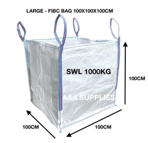 ✅ LARGE 1 TONNE RUBBLE BULK BAGS BUILDERS GARDEN WASTE JUMBO DUMPY SACKS STRONG - Picture 1 of 4