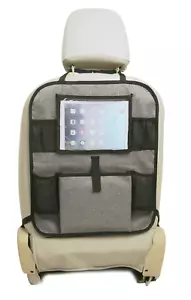 Car Back Seat Storage Organiser iPad/Tablet Holder Kids Kick Mat Seat Protector - Picture 1 of 4