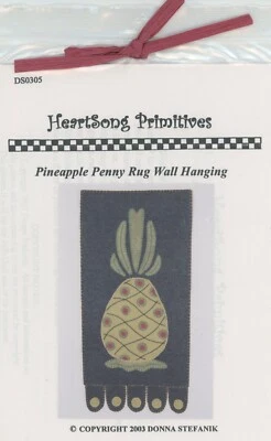 HeartSong Primitives Wool Applique Pineapple Penny Rug Folk Art - Image 1 of 2