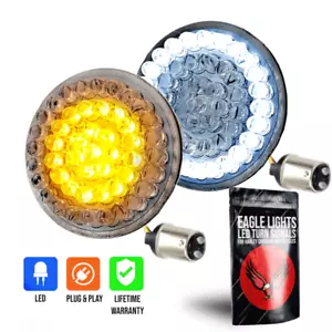 Señales de giro y resistencias de carga LED Eagle Lights Harley Front 2" 1157 Dyna Softail - Imagen 1 de 12