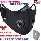 Xl Extra Large Mesh Cycling Half Face Mask With A Pm 2.5 Activated Carbon Filter
