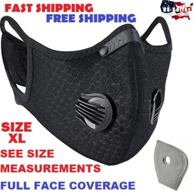 XL Extra Large Mesh Cycling Half Face Mask with a PM 2.5 Activated Carbon Filter - Image 1 of 4