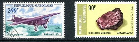 Gabon 1967 - 1971 Airmail Used and Unused Lot with #C118 Cover