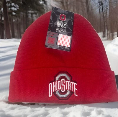 Совершенно новый OSU штата Огайо BUCKEYES взрослых вязаный манжеты красный зимняя шапка - Изображение 1 из 3