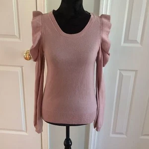 Brandneu ohne Etikett Anthropologie/Weilow & Clay kalter Schulterrüschenpullover - Größe S - Bild 1 von 4