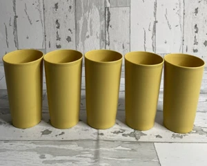 Lote de 5 vasos Tupperware vintage 873 (12 oz) cosecha oro usados en excelente estado - Imagen 1 de 6