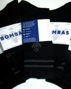 3 PAIR~BOMBAS Black All-Purpose Performance Calf Socks Men's Large 9.5-13 ~ NEW - Picture 1 of 1