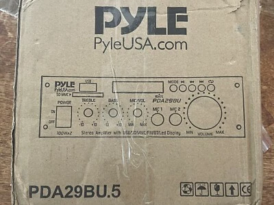 Pyle PDA29BU 200W Wireless Bluetooth Stereo Power Amplifier New Open Box - Image 1 of 4