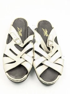 Pearlized Bone Leather Zeeta Comfort Slide Sandals Women's Size 11 Eu 42 wide - Picture 1 of 4