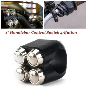 1" Handlebar Turn Signal Light Control Switch For Harley Cafe Racer Bobber Black - Picture 1 of 9