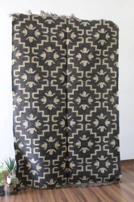 Alfombra Natural Tejido a Mano Lana Yute Alfombra, Alfombra Kilim Vintage, Alfombras Kilim Tradicionales Foto 1 de 4